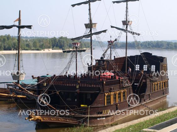 Touristic boat for tourist in Vistula River, Poland