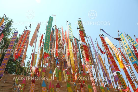 Color paper flag for Buddha worship