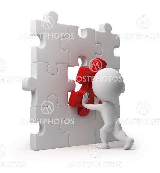 3d small people - puzzle insert