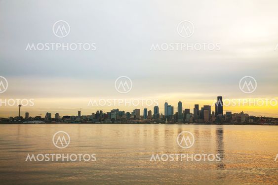 Downtown Seattle cityscape in the morning