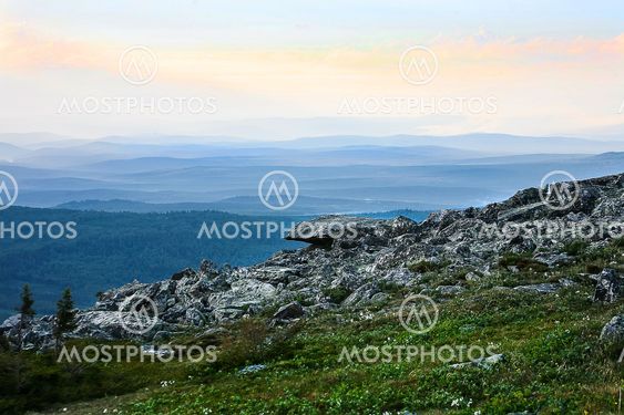Mount Nurgush top Ural Russia