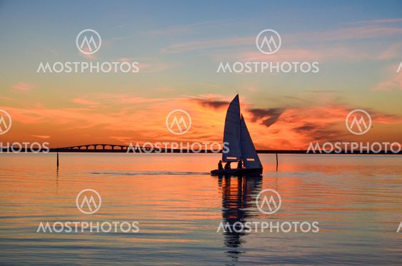 Sailing at sunset