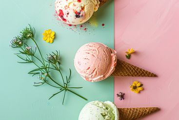 Ice cream colourful summer treat, sweet dessert in...