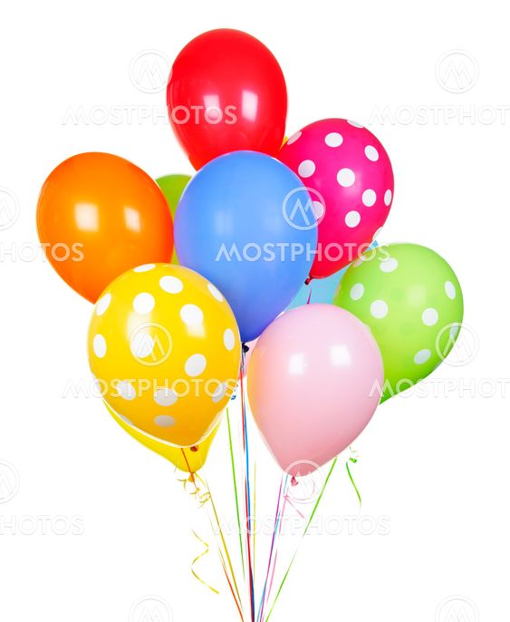 Colorful balloons on white