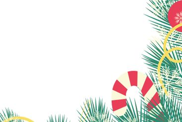 Pine twigs with striped candy cane, spiral decoration...