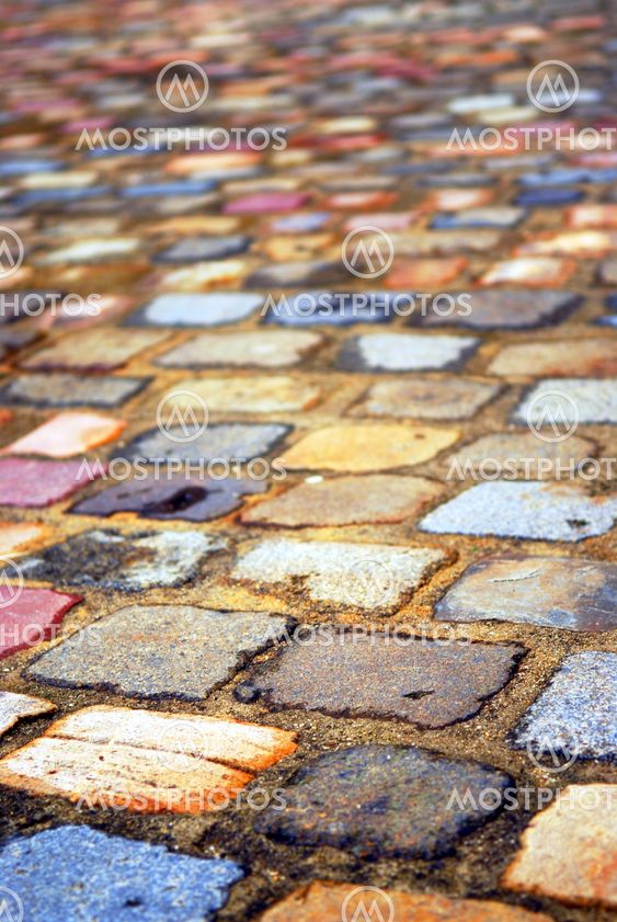 Färgstarka cobblestones