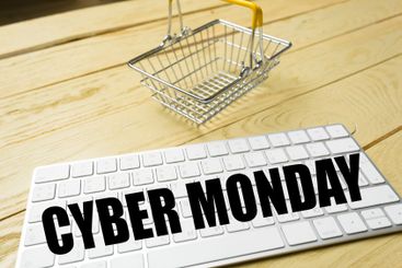 Cyber Monday sign on computer