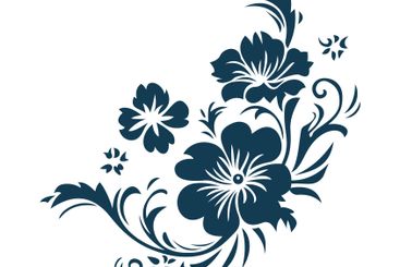 Beautiful Romantic Navy Blue Flower Floral Florist...