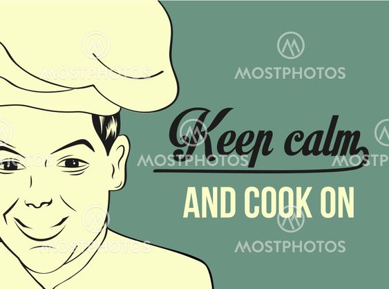 pop art man in cooker uniform