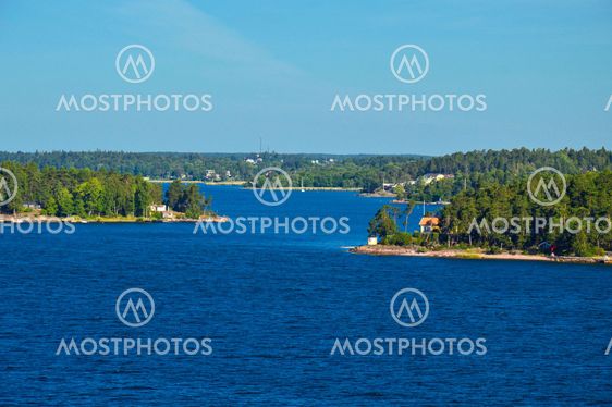 Swedish settlements on islets of Stockholm Archipelago in Baltic Sea, Sweden