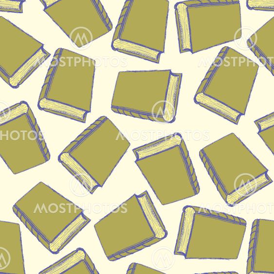 sketch cute book seamless pattern