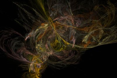 Abstract colorful yellow golden fractal on black...