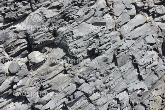 Gray erosed rock