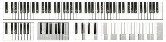 Grand piano keyboard with 88 keys