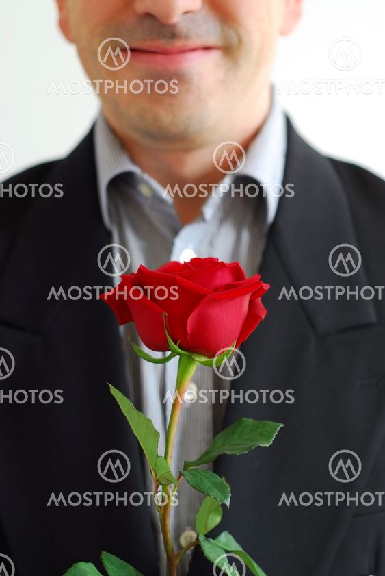 Man red rose