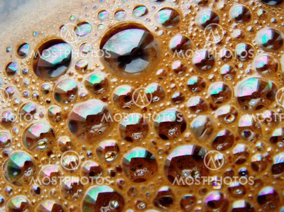 close-up of the fresh coffee foam