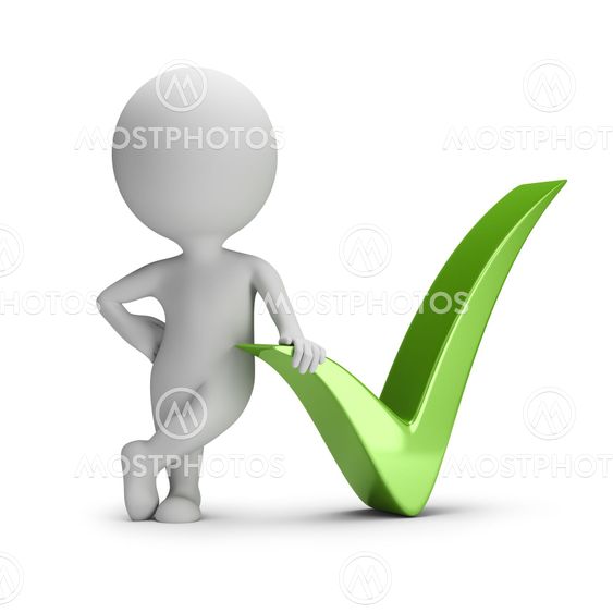 3d small people - next to the check mark
