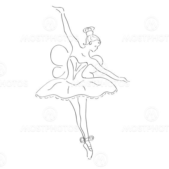 illustration of dancing ballerina with wings
