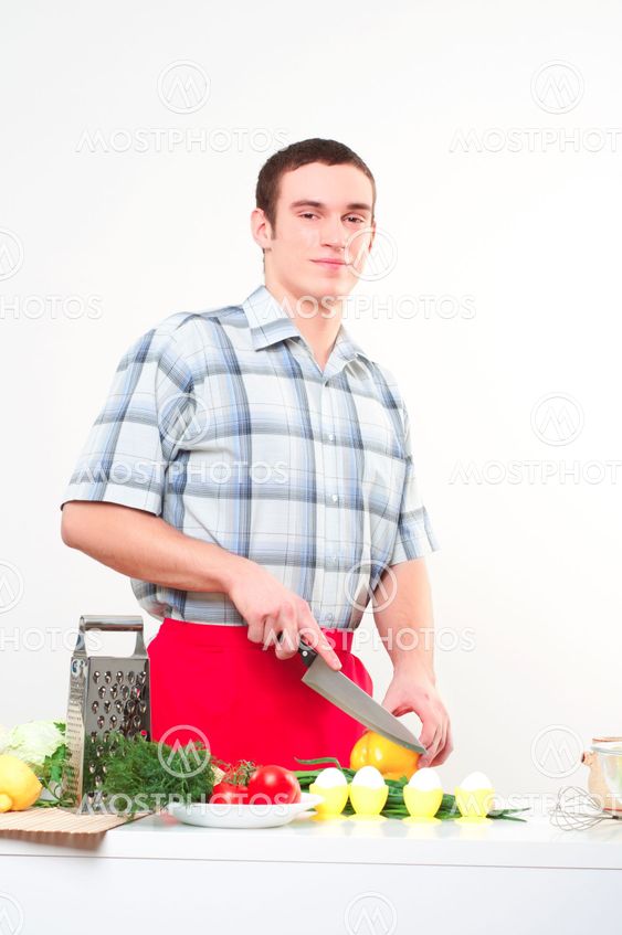 portrait of a young man, make meal