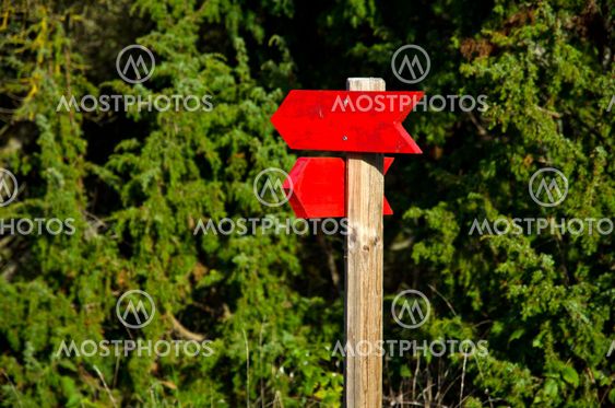 Red arrow shows the direction