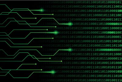 web digital technology green binary code communication