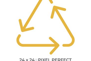 Triangular recycling sign colorful line ui icon