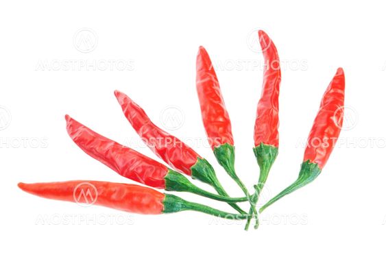 Gruppen paprika peppar frukt. På en vit bakgrund.