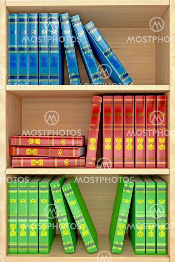 3d wooden shelves background with books