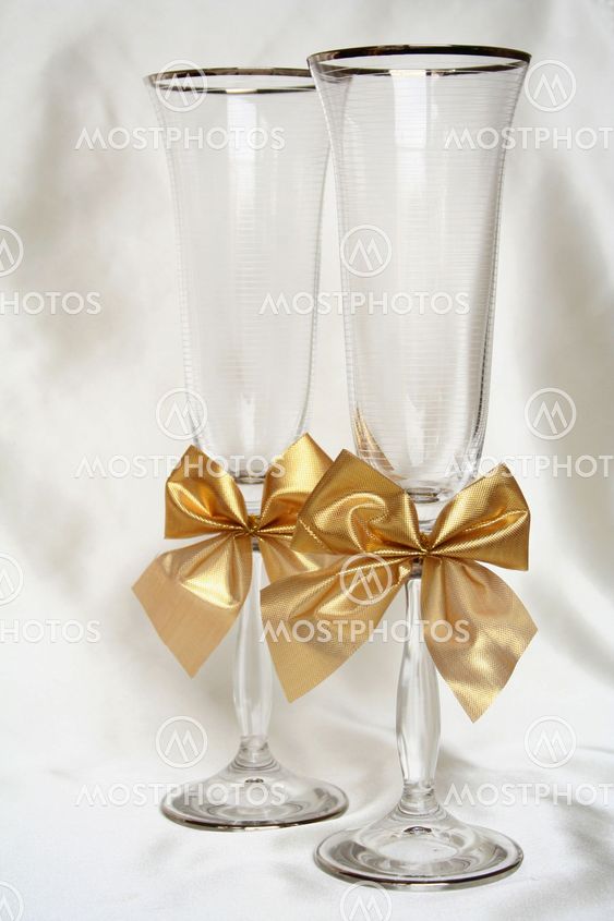 Holiday card with two champagne bocals
