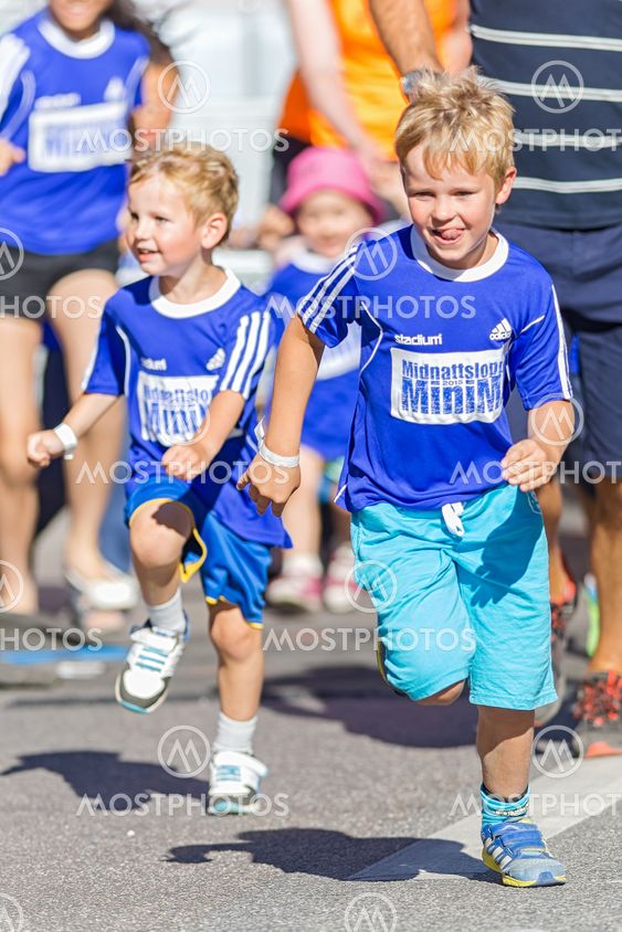 Two boys in a flying start at the Minimil for the...