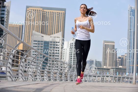 woman jogging at morning
