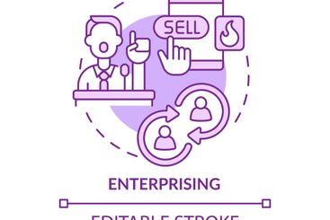 Enterprising occupation purple concept icon
