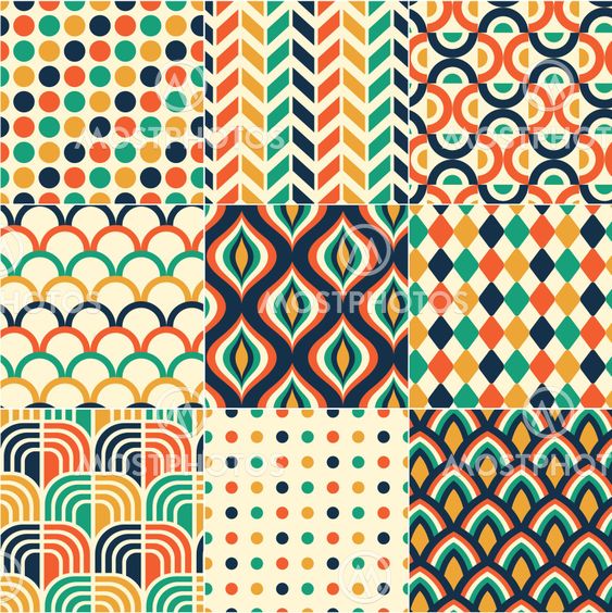 seamless retro pattern print