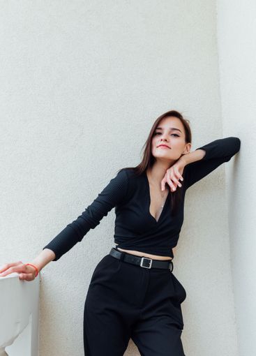 Portrait of Beautiful Woman and Brunette on Light...