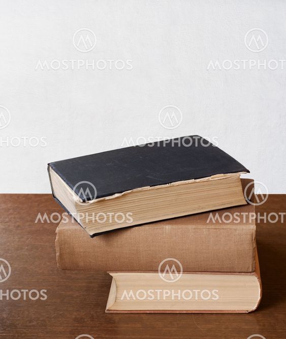 stack of books on the table