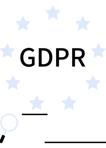 GDPR Compliance Concept with European Stars, Magnifying...