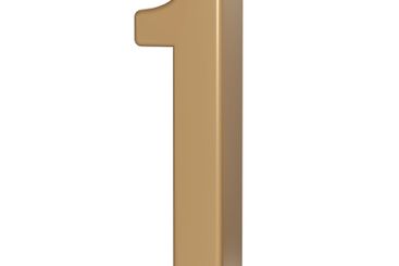 3d number one 1 golden or bronze shining typography...