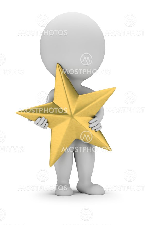 3d small people - golden star