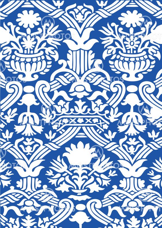 Blue and white Seamless abstract hand-drawn floral pattern, vintage background. Seamless pattern can be used for wallpaper, pattern fills, web page background, surface textures, packaging, invitations