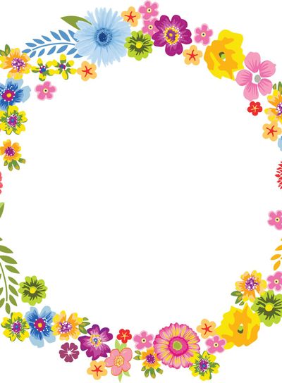 Round Spring Flower Frame