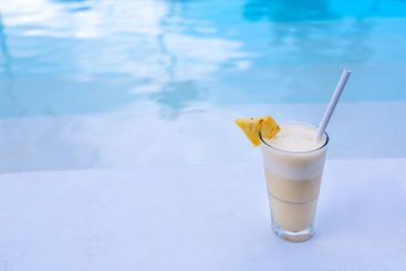 Close-up of a delicious cocktail on the side of the...