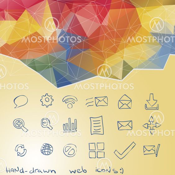 Triangle background. Hand-drawn web icon