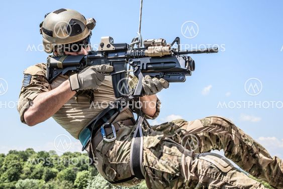 rappeling with weapons