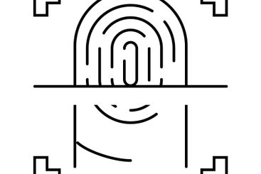 fingerprint scan line icon vector illustration
