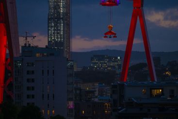 Gothenburg, Sweden - October 11 2022: Evening view of...