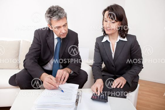 Two business people at the meeting