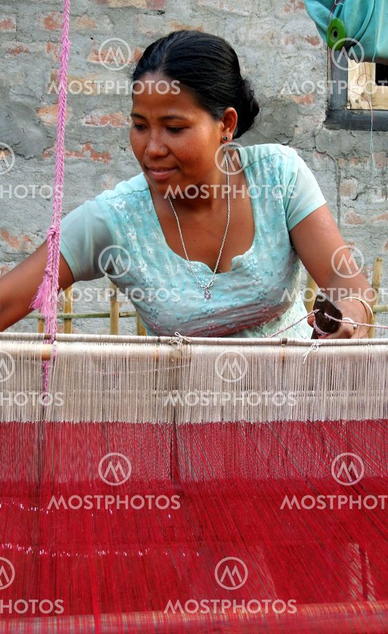 Weaver in a Bodo village