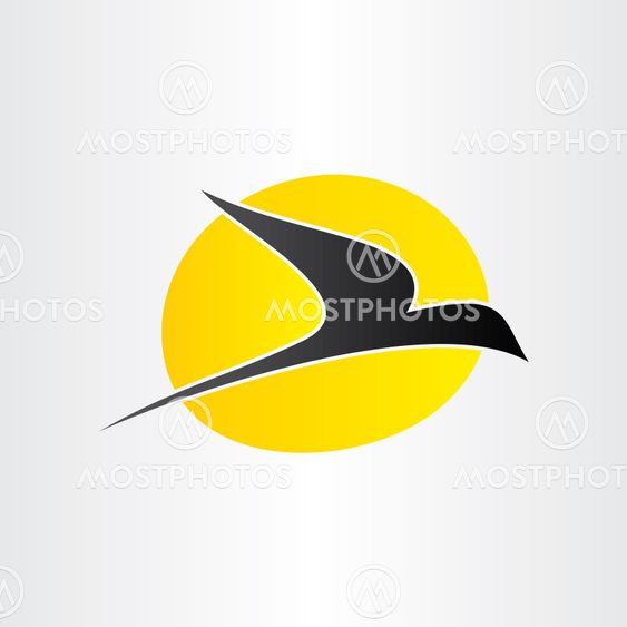 flying bird and sun freedom conceps icon