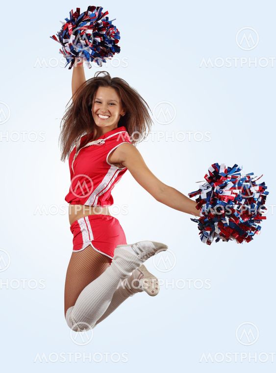 cheerleader girl jumping