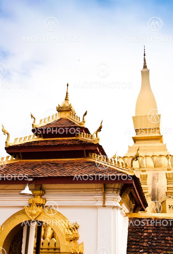 In front of the temple.